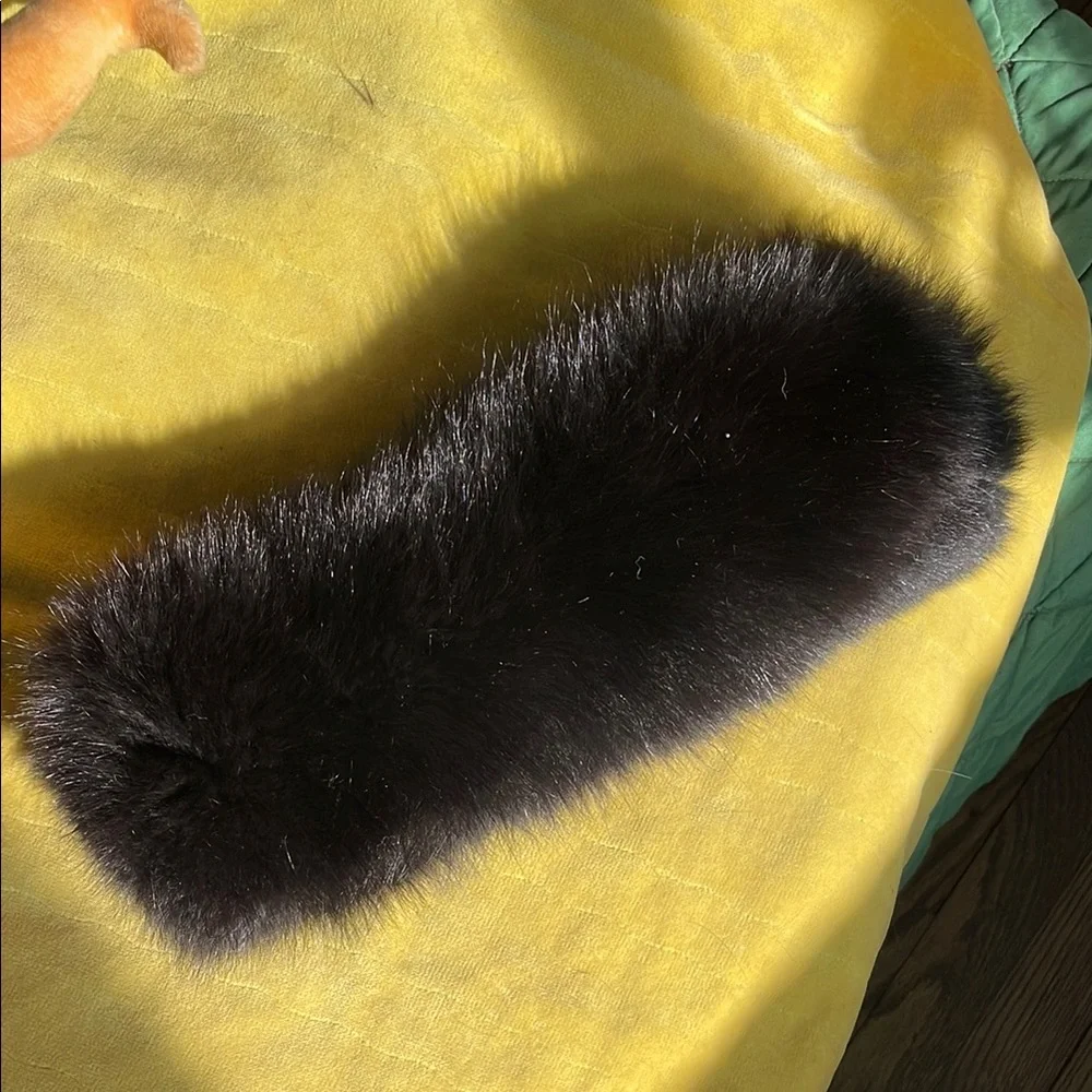 Neiman Marcus Black Fur Hairband - Picture 1 of 5